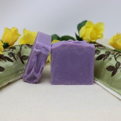 Our By the Sea Soap Shoppe "Lavender Potato Soap" is made with potato water. The potato water adds nutrients which are good for your skin. We've added lavender essential oil with its soothing, stress relieving benefits. Purple colour. $7.00 each, 3 for $20.00. 